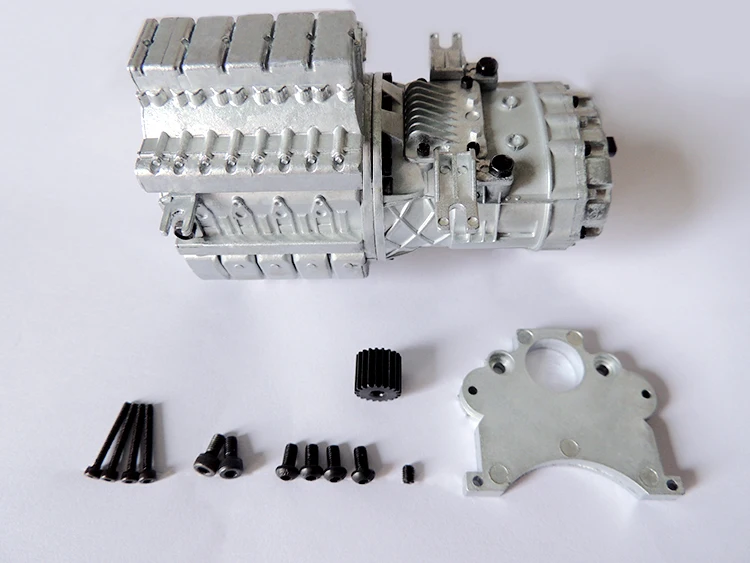 Металлический инженерный трактор самосвал коробка передач RC Carbon Brushed 1/14 1/12 1/10 Tamiya