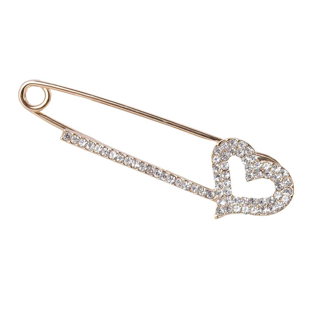 Stunning Crystal Safety Pin Scarf Coat Gown Clip Collar Lapel Pin Wedding Party Men Women Clothing Decorations