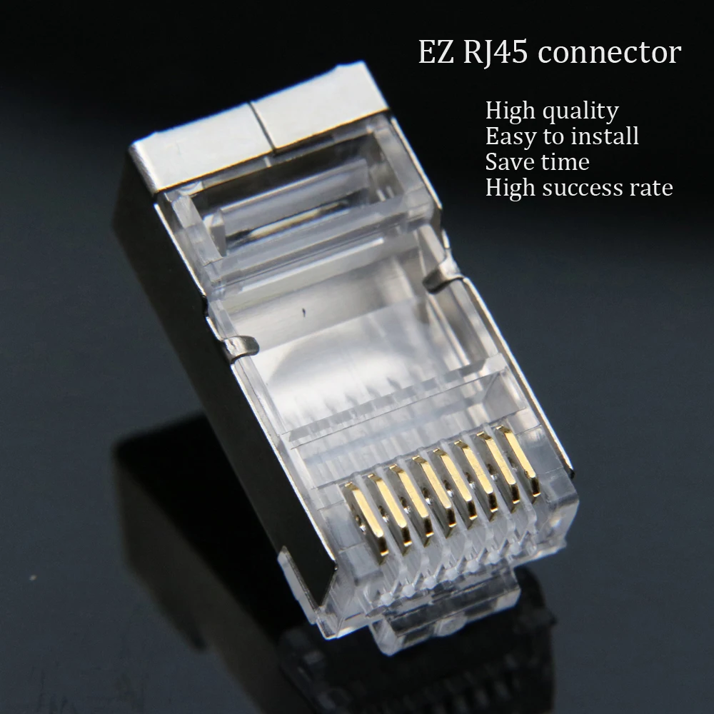 Xintylink 1000 шт. ez rj45 разъем RJ45 разъем cat5e cat6 Сетевой разъем 8P8C Позолоченные экранированные ethernet Кабельные Клеммы