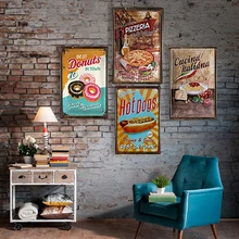 Пиццерия винтажный Настенный декор художественная металлическая жестяная вывеска для паба таверна ретро декоративные тарелки металлический плакат 1001(768) 20x30 см