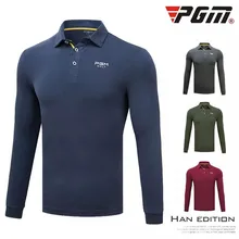 Pgm Golf Apparel, Мужская футболка с длинными рукавами, осенняя зимняя одежда со стоячим воротником, униформа для тренировок, рубашки для мужчин, M-XXL, D0486