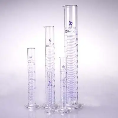 Градиентный лабораторный стеклянный цилиндр 25 мл с носиком|25ml graduated cylinder|glass