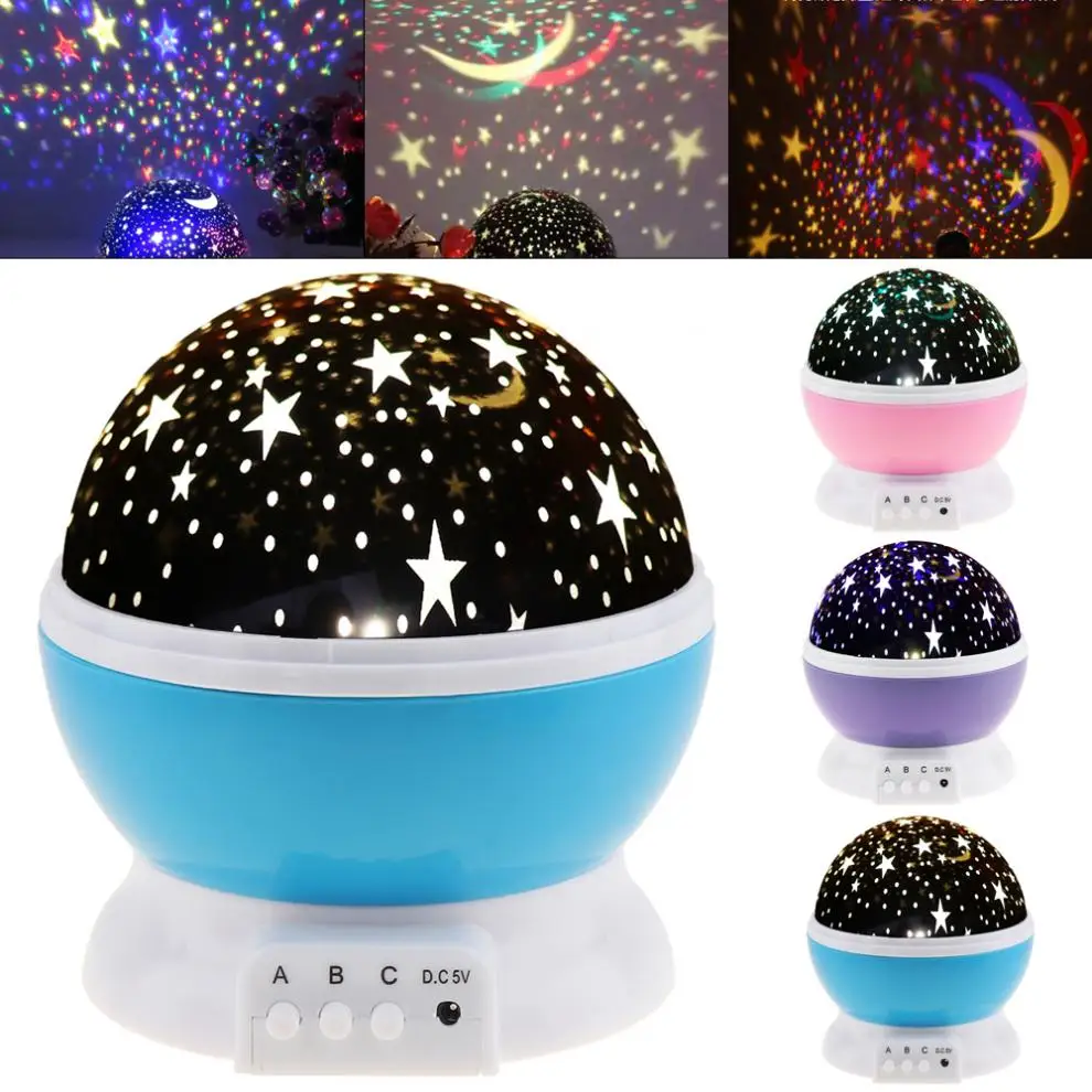 Stars Starry Sky LED Night Light Projector Luminaria Moon Novelty Table