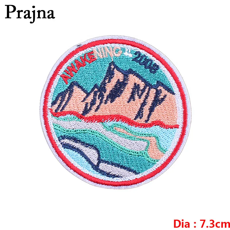 Prajna Adventure вышитые нашивки для одежды, железные нашивки на одежду в полоску, уличные походные нашивки, Гладильные значки на куртку - Цвет: Золотой