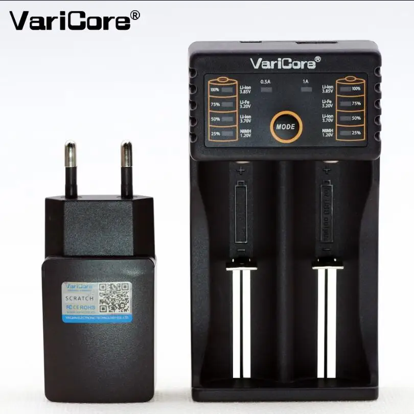 VariCore V20i V10 U4 18650 26650 18350 16340 18500 25500 17500 никель-металл-гидридного 1,2 V AA/AAA зарядное напряжение на выходе 5 в smart 3,7 V зарядное устройство для батареи - Цвет: V20i and 5V 2A