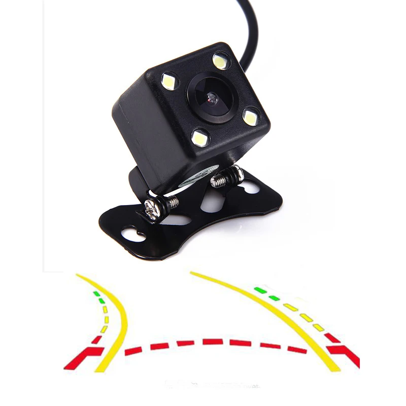 4 LED Car Dynamic Backup Track Rear View Reverse Trajectory CCD Camera