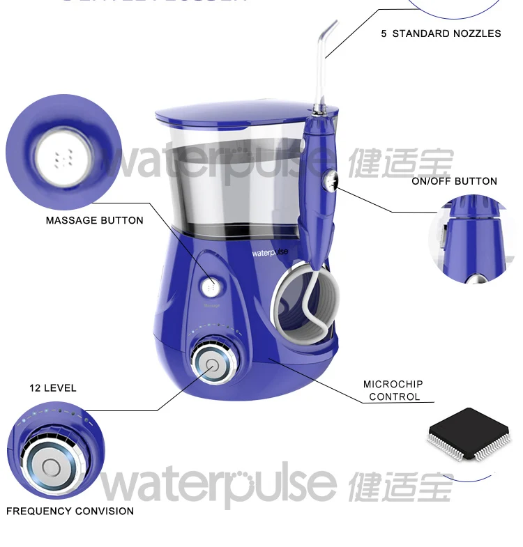 Waterpulse v660r зубные воды Вышивка Крестом Нить er Pro зубные Вышивка Крестом Нить орошения с чистой массаж Функция зуб Вышивка Крестом Нить Ирригатор для полости рта