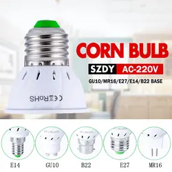 Светодиодный пятно света лампы GU10/MR16/B22/E14/E27 220 V 5 W/7 W /9 W светодиодный кукурузы лампы SMD 2835 пятно света 230 V, 240 V, энергосберегающие Bombillas