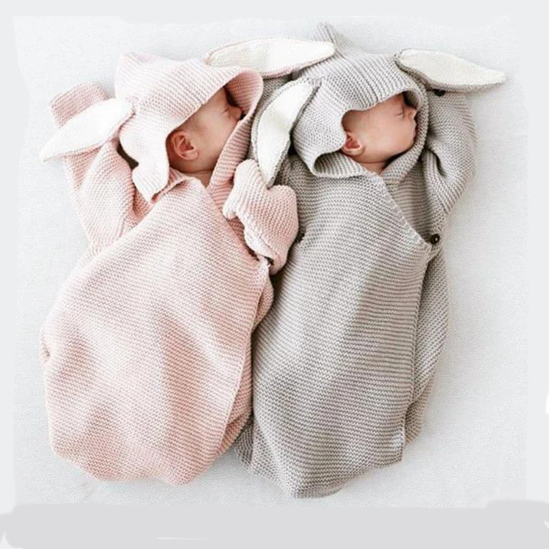 

0-6 Months Cute Rabbit Newborn Baby Anti-Kick Stroller Sleeping Bag Warm Quilt Infant Wraps Kids Sleep Covers Photography Props