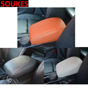 

Genuine Leather Car Center Elastic Armrest Cover For Hyundai Solaris Tucson 2016 I30 IX35 I20 Accent Santa Fe Citroen C4 C5 C3
