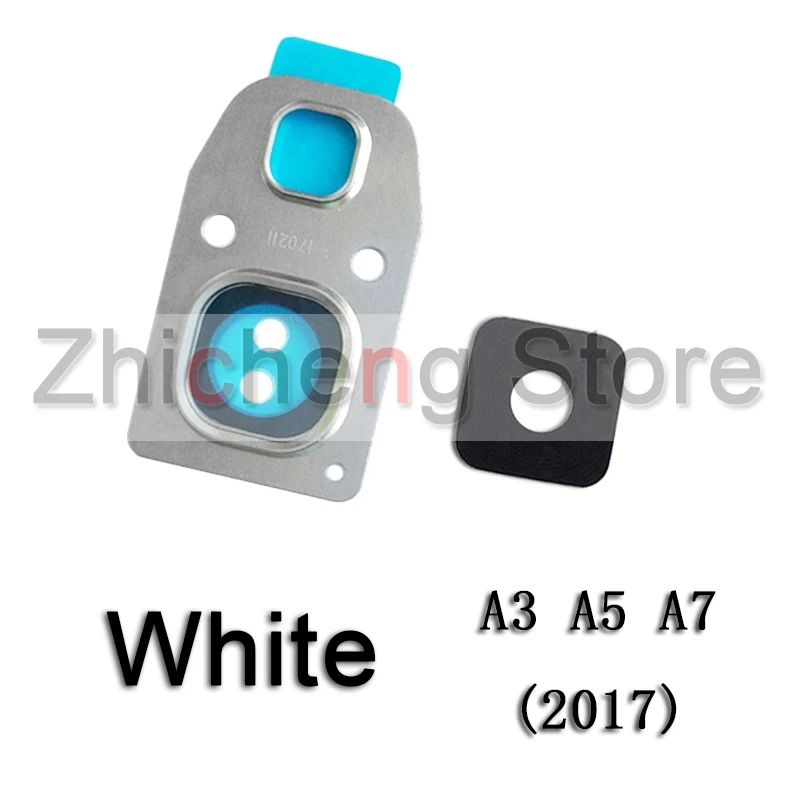 Оригинальная задняя камера со стеклянным кольцом для объектива samsung Galaxy A3 A5 A7 A310 A510 A710 с наклейкой - Цвет: A320 White
