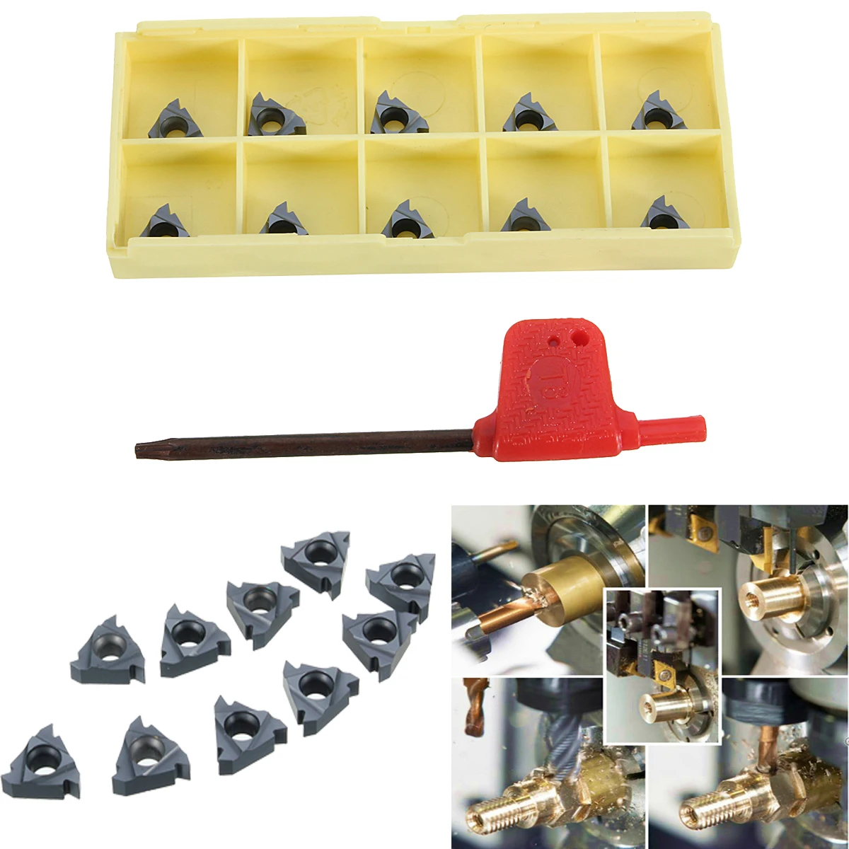 10 Inserti CNC In Metallo Duro 11IR A60 - Punze Per Tornio Di Precisione Con Scatola - Foto 7