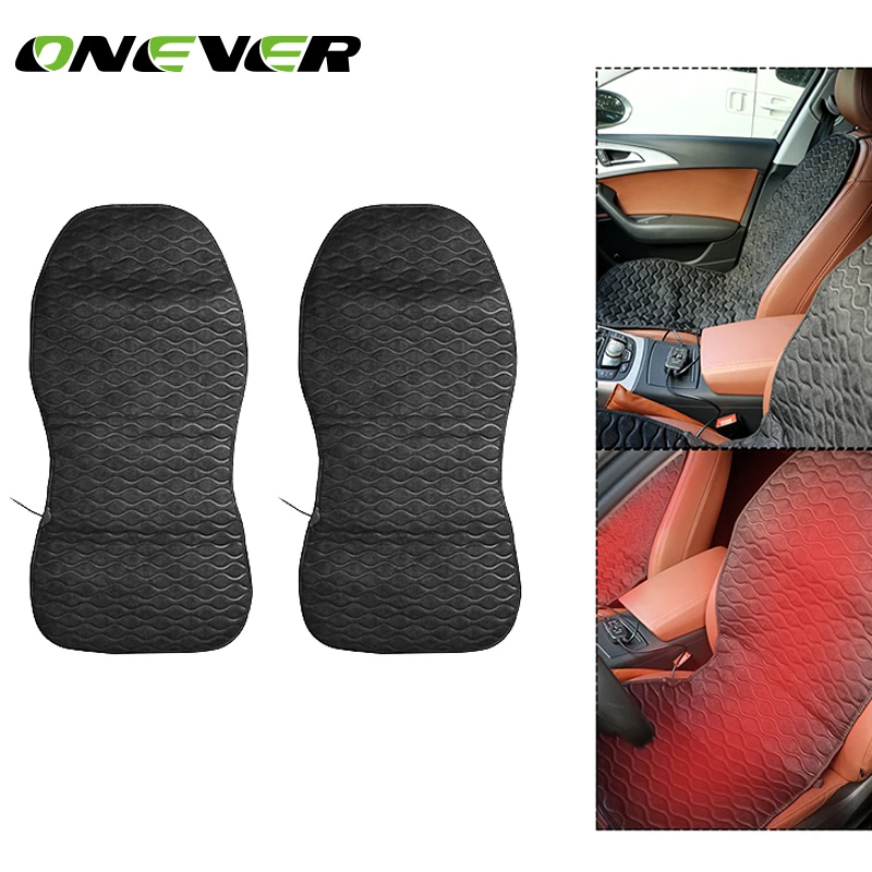 

2pcs Car Heated Seat Cushion Heating Pad Cover Hot Warmer with Built-In Thermostat Separated Control HI/LO Mode for Cold