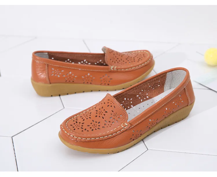  AH 5888-Fashion Fretwork Women Flats Cut Outs Genuine Leather Woman Lafers Summer6