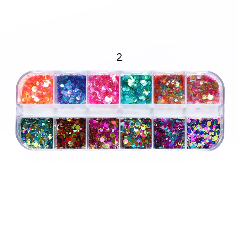 1 Box AB Color Nail Art Rhinestone Gold Silver Clear Flat Bottom Multi-size Dried Flowers Manicure DIY Nail Art 3D Decoration - Color: pattern12