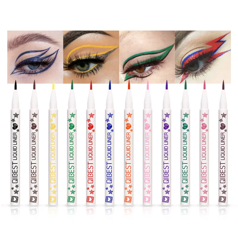 

1PC Waterproof Colorful Liquid Eyeliner Pencils Fast Dry Long Lasting Thin Head Eye Liner Pen Makeup Tools Black/Blue/Red/Bronze