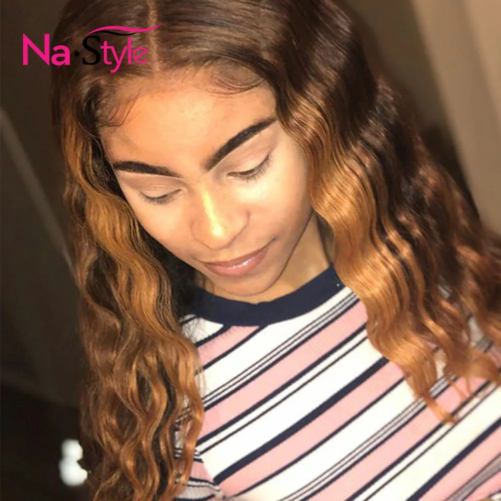 

Bleached And Dying Deep Curly Wig Ombre Lace Front Wig Colored Wig Loose Deep Curly Human Hair Wig With Baby Hair For Women