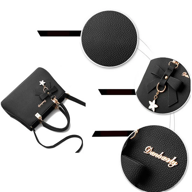 Women Designer Luxury Shoulder Bag Women High Quality PU Leather Handbags Ladies Plum Bow Sweet Messenger Crossbody Bag