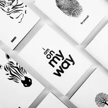 Творческий мягкий блокнот, ПУ искусственная кожа; цвет черный, белый растений животных и персонажей из мультфильмов эффективность печати справочник для личного наклейки для дневника заметки по повестке дня, Лидер продаж