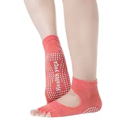 Агэу Для Женщин Половина носком Нескользящие дамы массаж носки половина-пальцы хлопок дышащий Упражнение шланг носки
