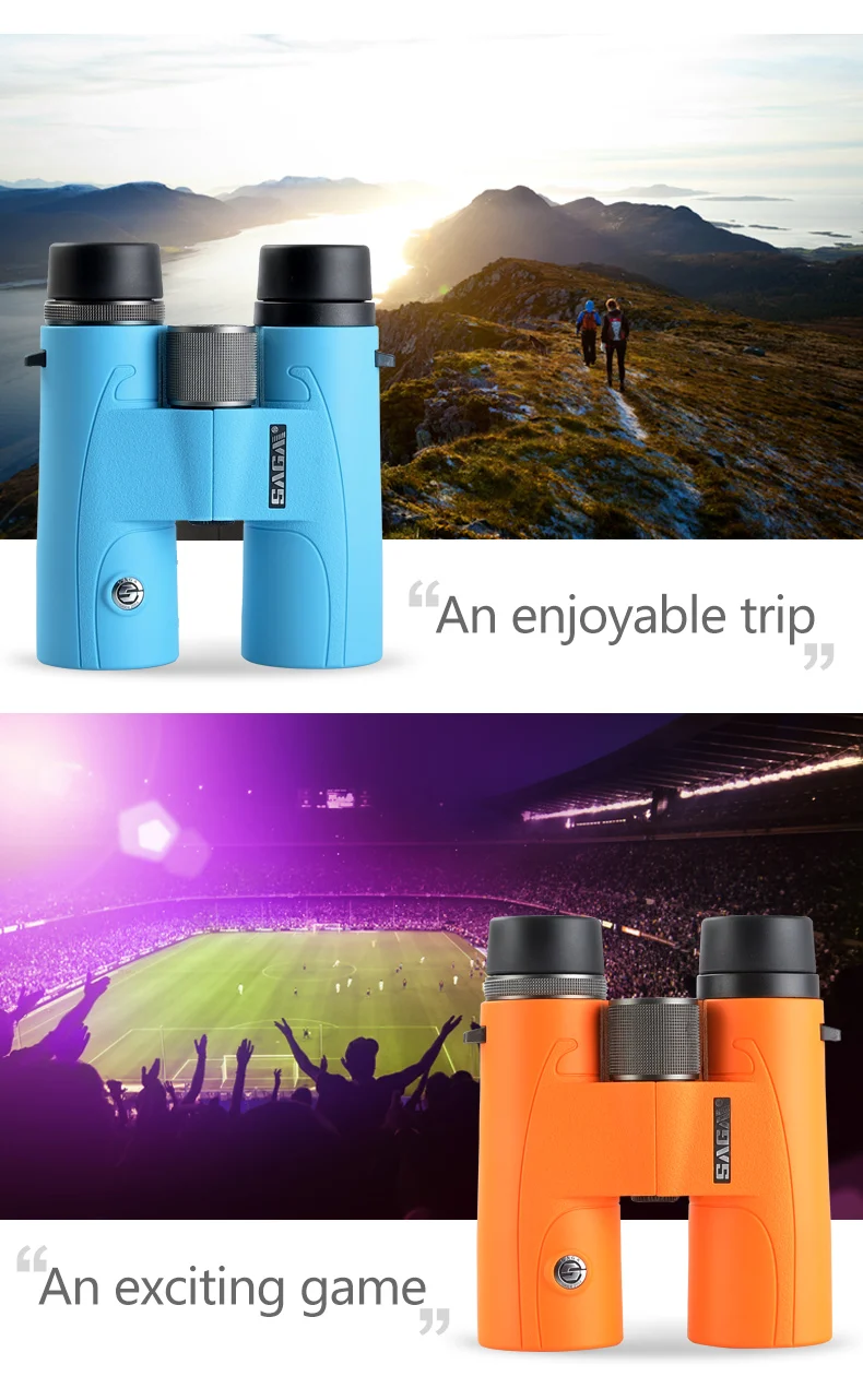 Telescópio para Adultos Acampamento ao ar Ferramenta de Caminhadas Saga Colorido Binóculos Binocular Presente Compacto Concerto hd Livre Óptico 8x42 10x42 22 High Quality Ferramenta