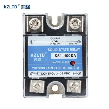 

High Voltage Solid State Relays 3~32V DC to 24~480V AC Relay Switch SSR-100DA with Free Plastic Enclosure KS1-100DA