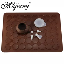 Mujiang capacidade 48 buraco de silicone macaron kit decoração piping pot pastelaria cozimento esteira natal cozinha sobremesa bakeware ferramentas