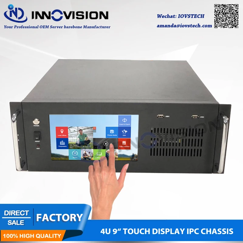 

Compact 9"TFT Touch display 4U all-in-one computer case/4U rack server chassis