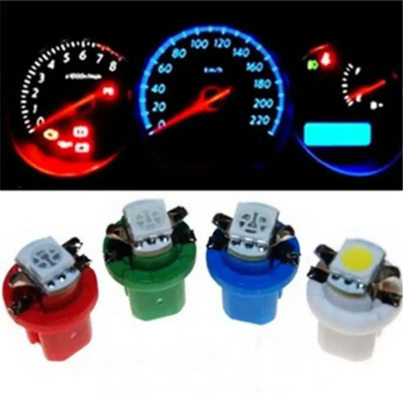 

2pcs/set (white) T5 B8.5D Gauge 5050 1SMD LED Dashboard Dash Side Light Bulb Lamp DC12V Interior Light