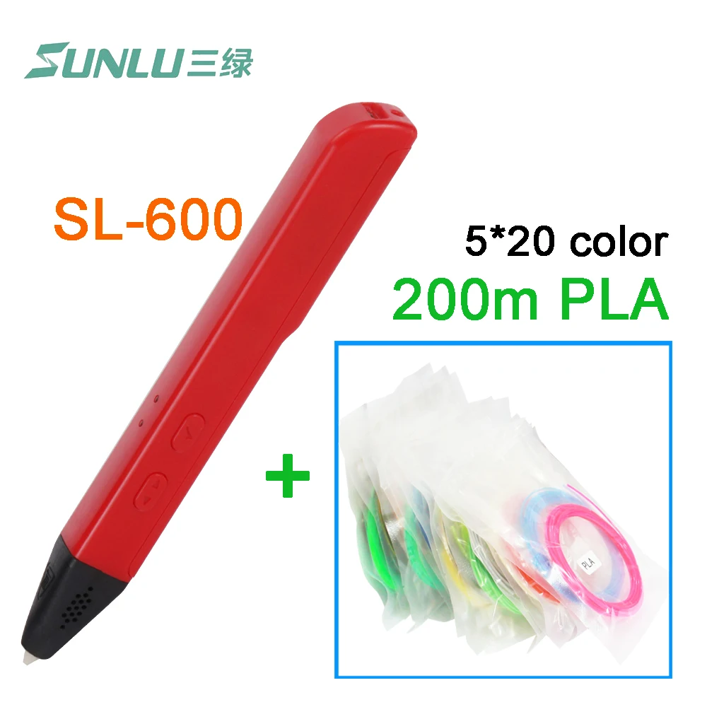 

Free shipping Original newest 3D pen SUNLU SL-600 and 200m PLA Intelligent Drawing Pen 3D Printing Pen High quality Advanced