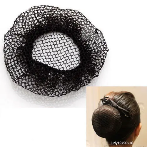 

2000 PCS Horse Show Pinup Dressage Crew Burlesque Plain Bun Cover Bow Hair Snood Net Black Color