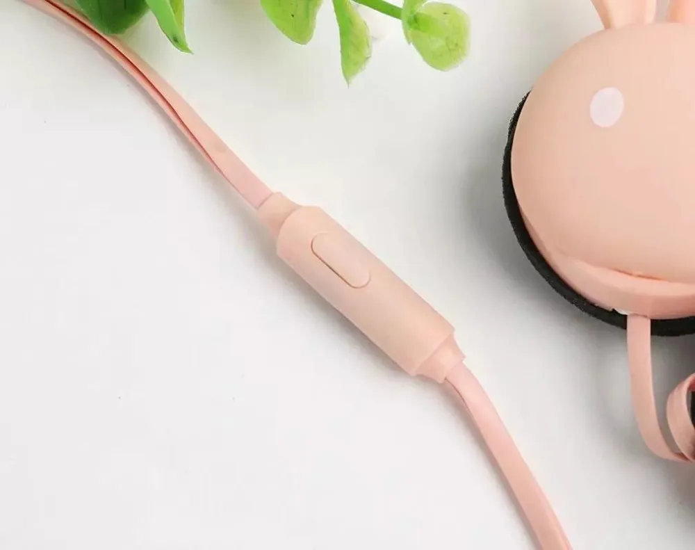 Wire Headphones Cute Cartoon Rabbit Candy Colour 3.5mm Stereo Headphone with Mic for Samsung Xiaomi mp3 Kids Student Birthday Gifts (11)
