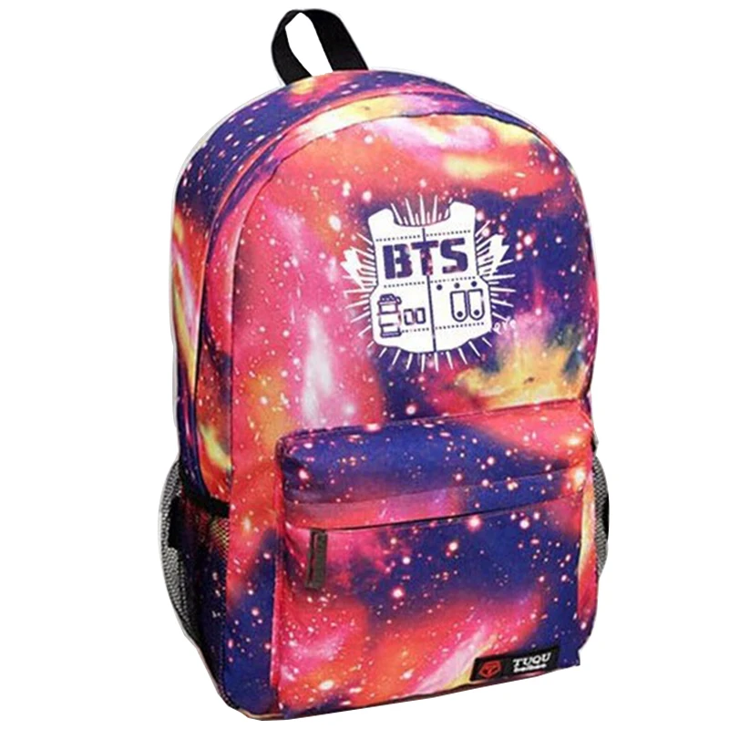 2018 Hot Canvas Galaxy Printed BTS Backpacks School Sport Outdoor Bag For Teenager girl Men Laptop Travel Shoulder Rucksack 