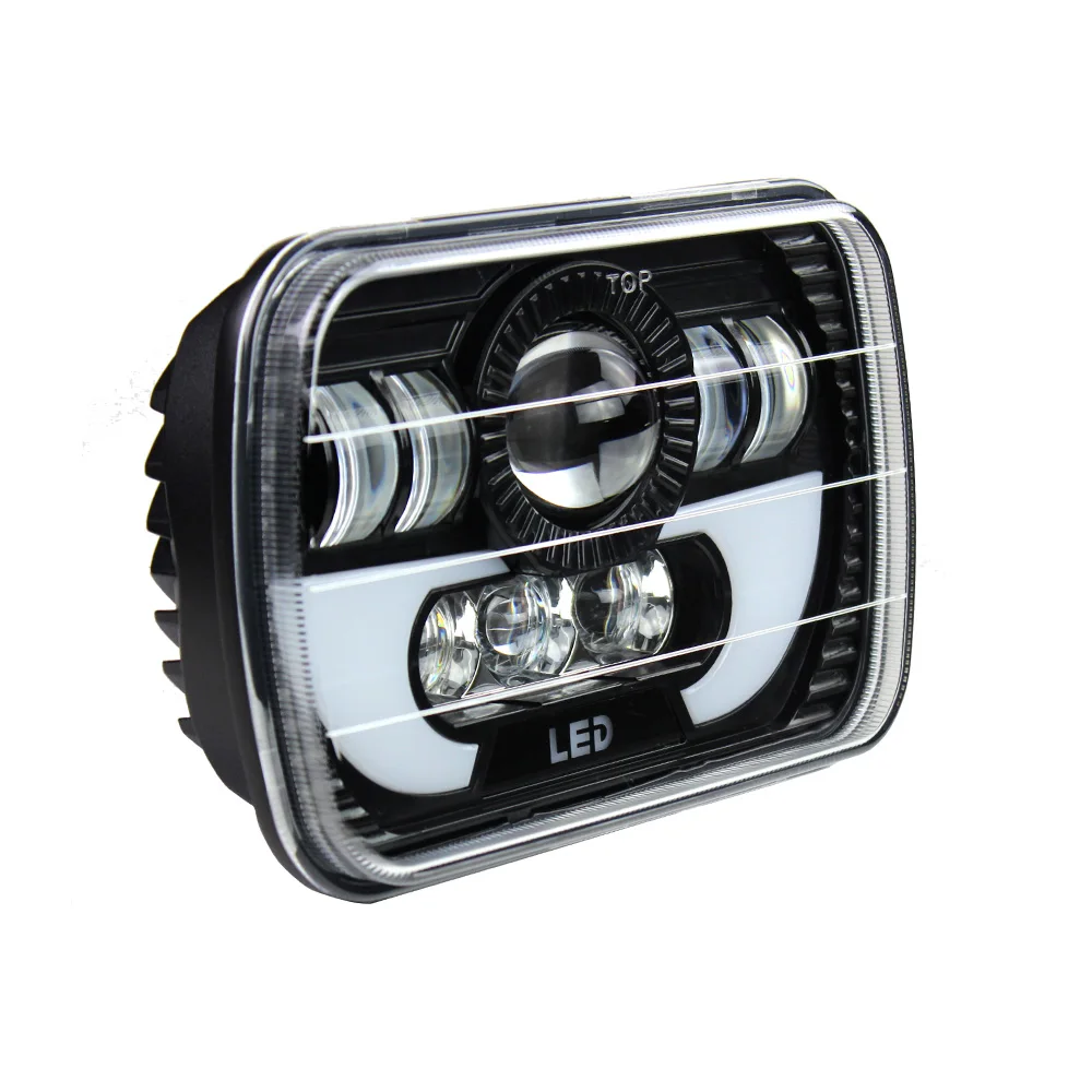 FADUIES 5x7 Auto DRL Led headlamp 5x7 Inch Led Truck Headlight 6x7 High Low beam Square Led headlight For Jeep Cherokee XJ  (4)