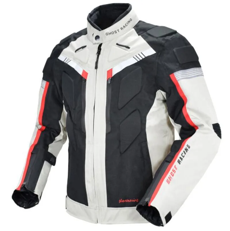 Призрак гонки Лето мотоциклетная куртка+ мотоциклетные штаны мотогонок костюм защитное Шестерни Армо защиты пятки; в стиле хип-хоп Moto Костюмы - Цвет: Beige