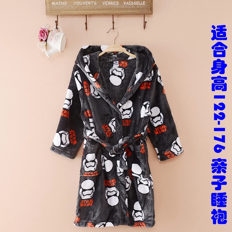 Star War Boys Bathrobe Darth Vader Anakin Skywalker Coral Fleece Kids Pajamas Autumn Winter Warm Children Sleepwear Bath robes