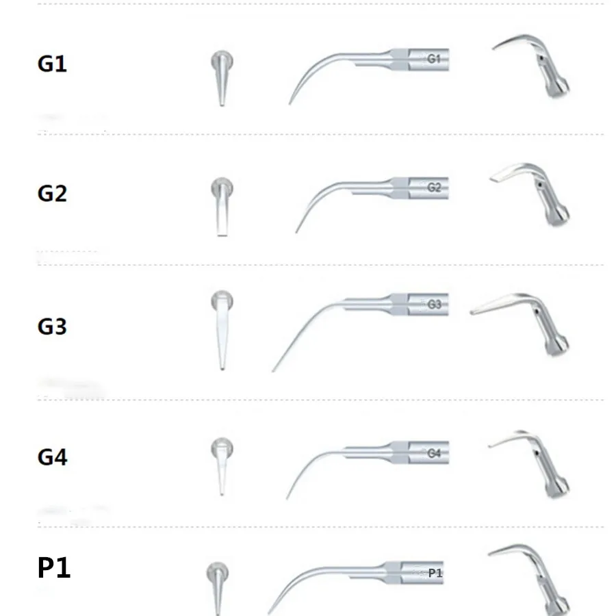 5 шт./лот, ультразвуковые наконечники для зубного скалера G1 G2 G3 G4 P1, очищающие зубы, стоматологическое оборудование, инструменты для стоматологии