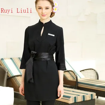 

Beautician dress overalls new seven-point sleeve autumn winter beauty salon health hall cosmetology suite