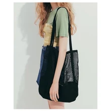 Multifunction Mesh Shopping Bag Classic Foldable Handbag Reusable Travel Lady's Storage Beach Bag Tote sac a main femme