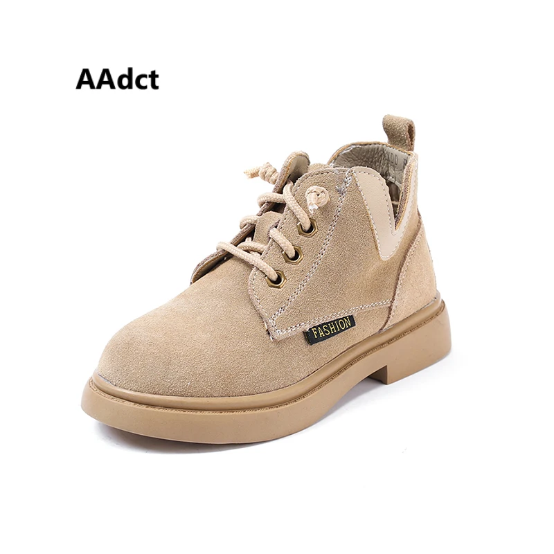 

AAdct Autumn Casual martin girls boots 2018 Fashion kids boots Soft sole children short boots for boys new Brand High-quality
