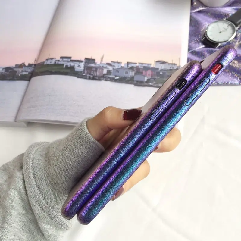 Есть видео для цветных градиентных кожаных чехлов iPhone 6 чехол Apple iphone 6S Plus чехлы