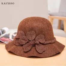 Новое поступление Корейская зимняя Панамка для женщин Элегантная 3D Цветочная рыболовная шляпа Повседневная универсальная Солнцезащитная шляпа 5 цветов