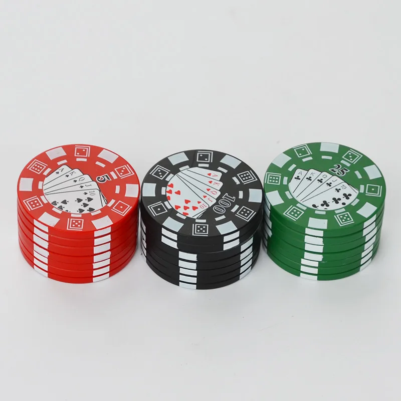 

Creative Dia 40MM 3 Layers Poker Chip Herb Herbal Smoking Tobacco Herb Grinder Accessories Moledor Fumar Hierba