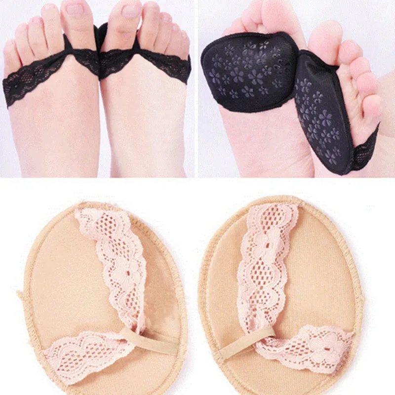 

1 Pair Ladies Forefoot Invisible High Heeled Shoes Slip Resistant Half Yard Cotton Pads Lace Anti-slip Insoles
