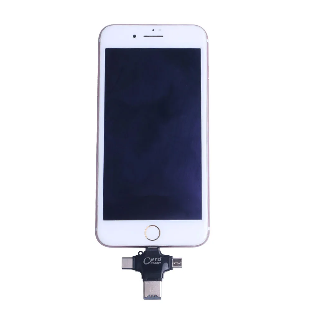 Картридер Micro SD Lightning/Type C OTG 4 в 1 картридер для iphone 6 7 8 Plus Samsung S8 S9 OnePlus 5 6|Картридеры| |