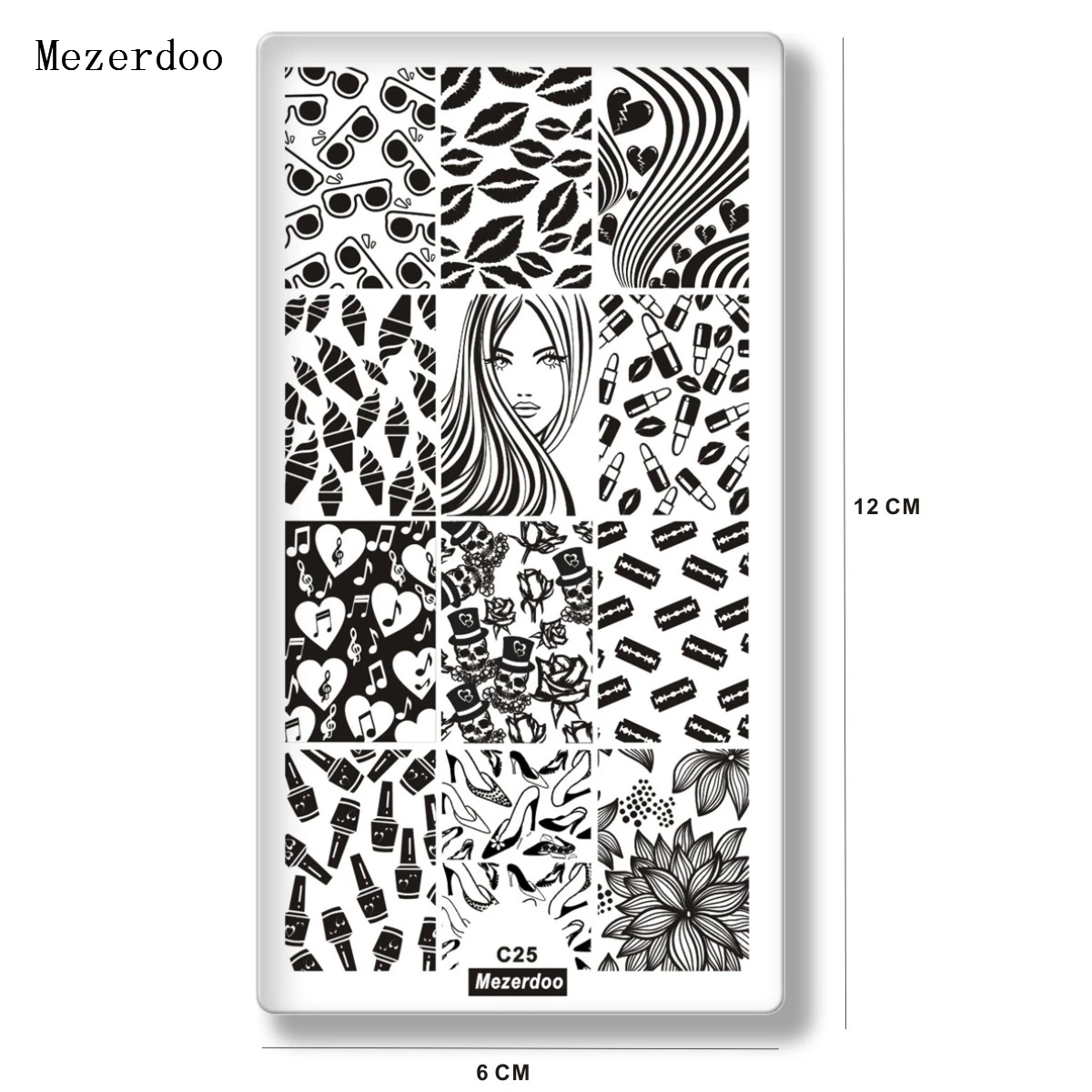 Unicorn Stamping Plate Stencil Lip Seal Ice Cream High Heels Patterns Nail Image Plates DIY Nail Template Manicure Tools C25 2