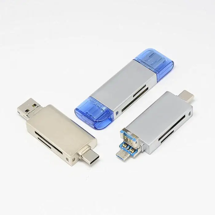 Micro SD считыватель карт OTG адаптер Тип C Micro USB SD/TF Card Reader для MacBook портативных ПК QJY99