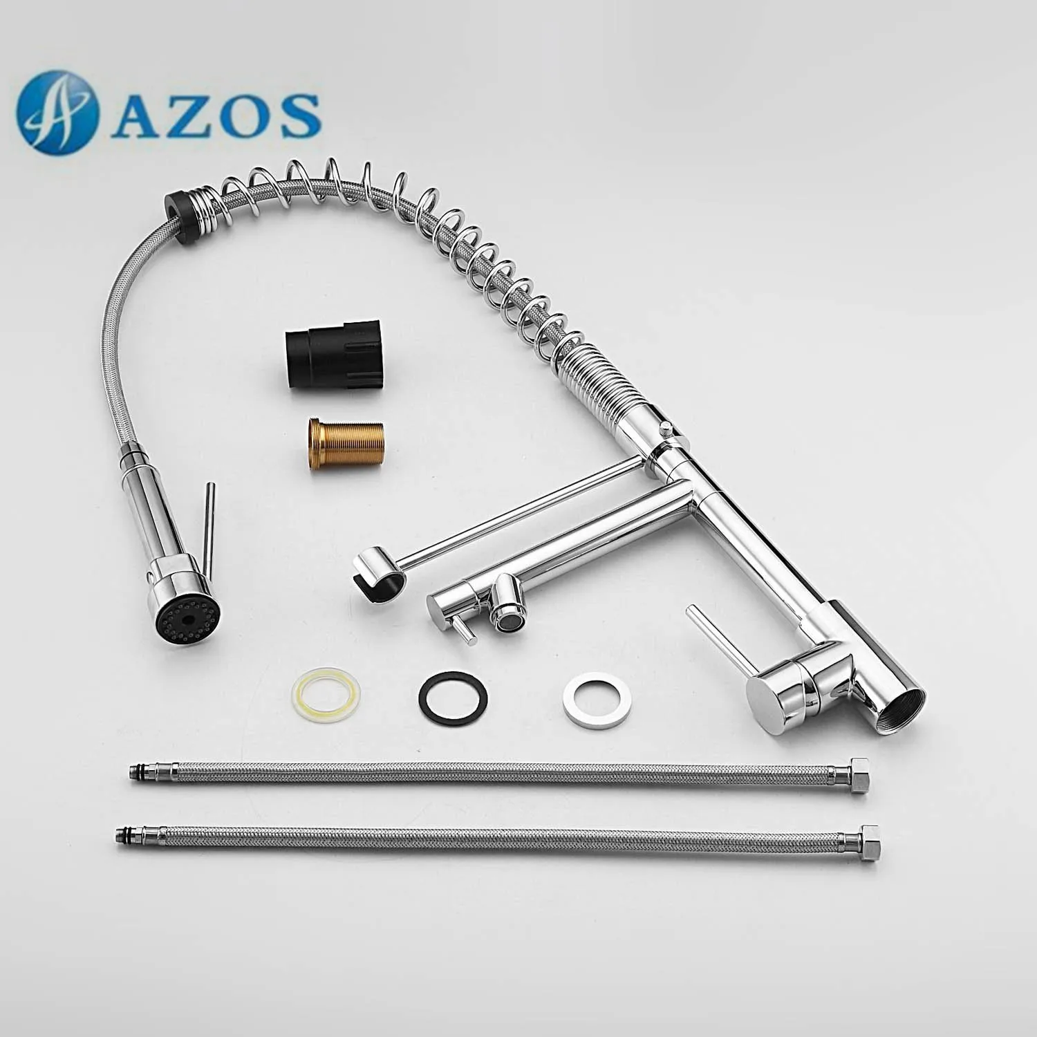 AZOS кухонный кран для раковины латунный пружинный выдвижной носик с одним