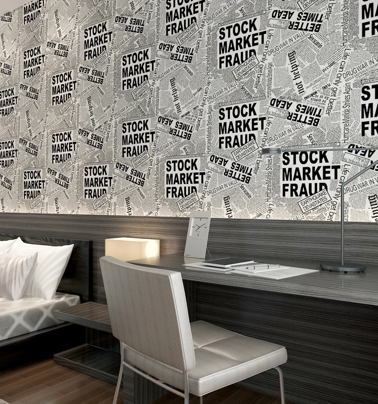 HANMERO Vintage English Letter Wall Paper Newspaper Wallpaper Newsprint