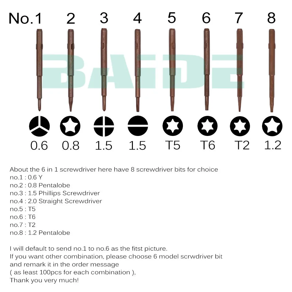 red screwdriver bits